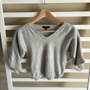 FATE Gray V Neck Wool Cashmere Blend Sweater Size Small